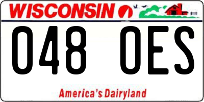 WI license plate 048OES