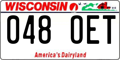 WI license plate 048OET