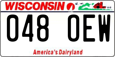 WI license plate 048OEW