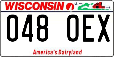 WI license plate 048OEX