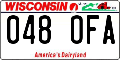 WI license plate 048OFA