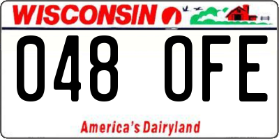 WI license plate 048OFE