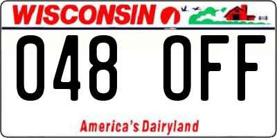 WI license plate 048OFF