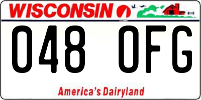 WI license plate 048OFG