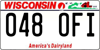 WI license plate 048OFI