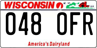 WI license plate 048OFR