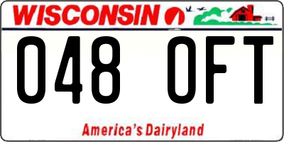 WI license plate 048OFT