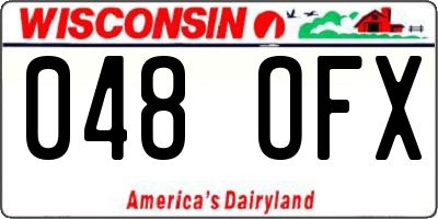 WI license plate 048OFX