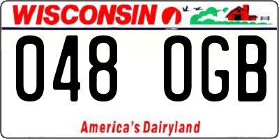 WI license plate 048OGB