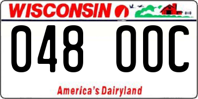 WI license plate 048OOC