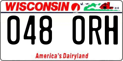 WI license plate 048ORH