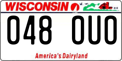 WI license plate 048OUO