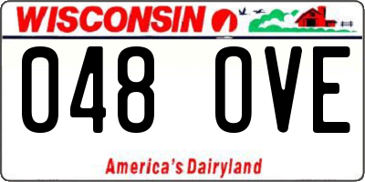 WI license plate 048OVE