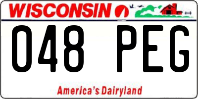 WI license plate 048PEG