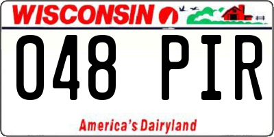 WI license plate 048PIR