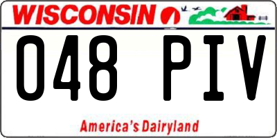 WI license plate 048PIV