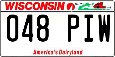 WI license plate 048PIW