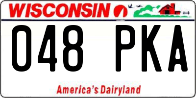 WI license plate 048PKA