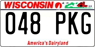 WI license plate 048PKG