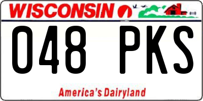 WI license plate 048PKS