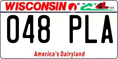 WI license plate 048PLA