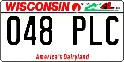 WI license plate 048PLC