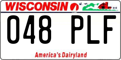 WI license plate 048PLF