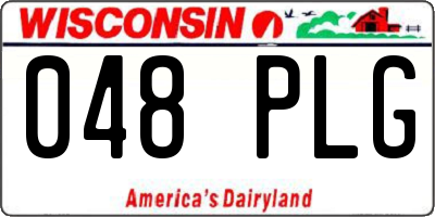 WI license plate 048PLG