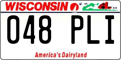 WI license plate 048PLI