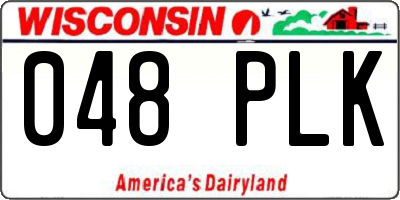 WI license plate 048PLK