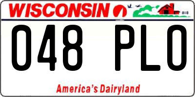 WI license plate 048PLO