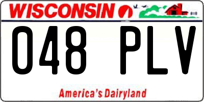 WI license plate 048PLV