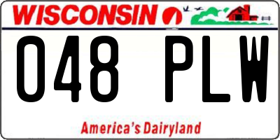 WI license plate 048PLW