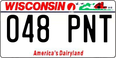 WI license plate 048PNT