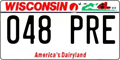 WI license plate 048PRE