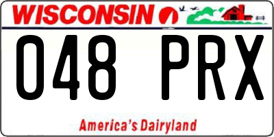 WI license plate 048PRX