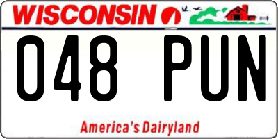 WI license plate 048PUN
