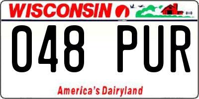 WI license plate 048PUR
