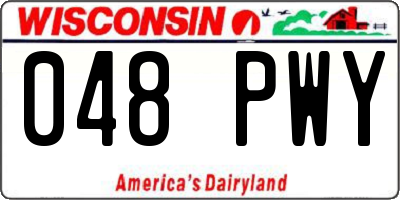 WI license plate 048PWY