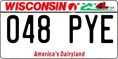 WI license plate 048PYE