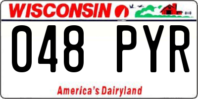 WI license plate 048PYR
