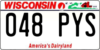 WI license plate 048PYS