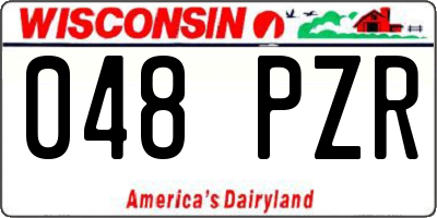 WI license plate 048PZR