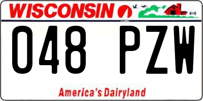 WI license plate 048PZW