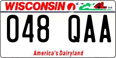 WI license plate 048QAA