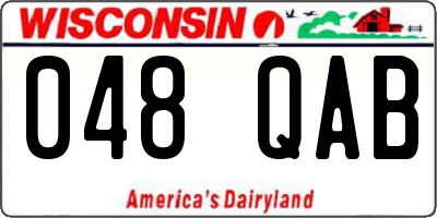 WI license plate 048QAB