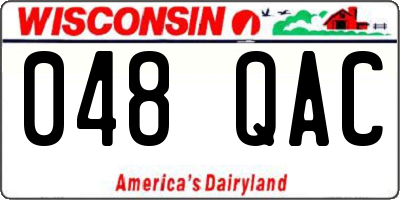 WI license plate 048QAC