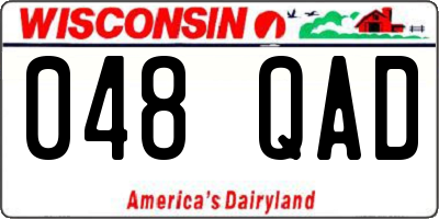 WI license plate 048QAD