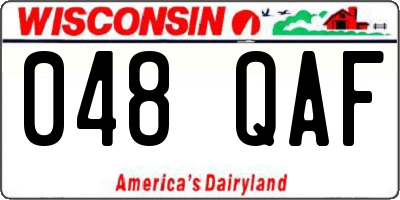 WI license plate 048QAF