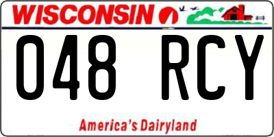 WI license plate 048RCY
